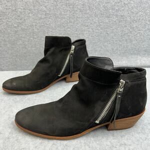 Sam Edelman Ankle Boots Dual Zipper Suede Black Women’s Size 9